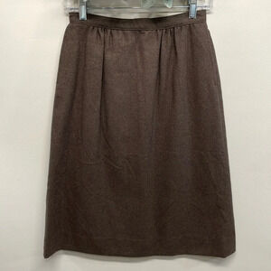 Vintage Pendleton 100% Pure Virgin Wool Skirt Brown Fully Lined Pockets 8